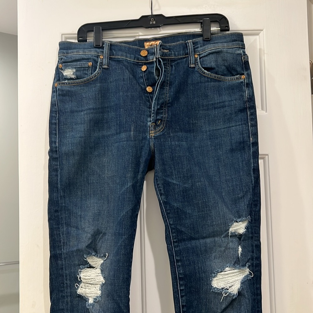Dark Blue Distressed Women's Jeans